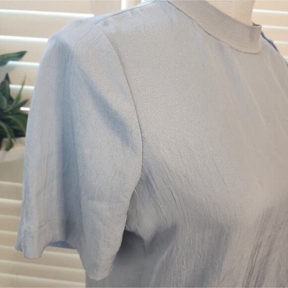 RAG & BONE BLUE AIDEN SHORT SLEEVE BLOUSE SIZE SMALL - Picture 5 of 8